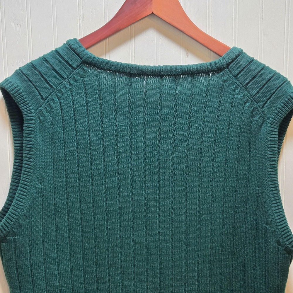 Vintage Atkinson Sweater Vest‎ Mens Large Green Acrylic Crewneck Knit Pullover